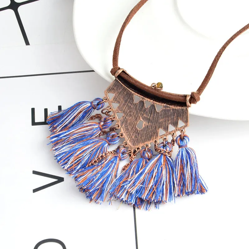 Tribal Tassel Boho Necklace