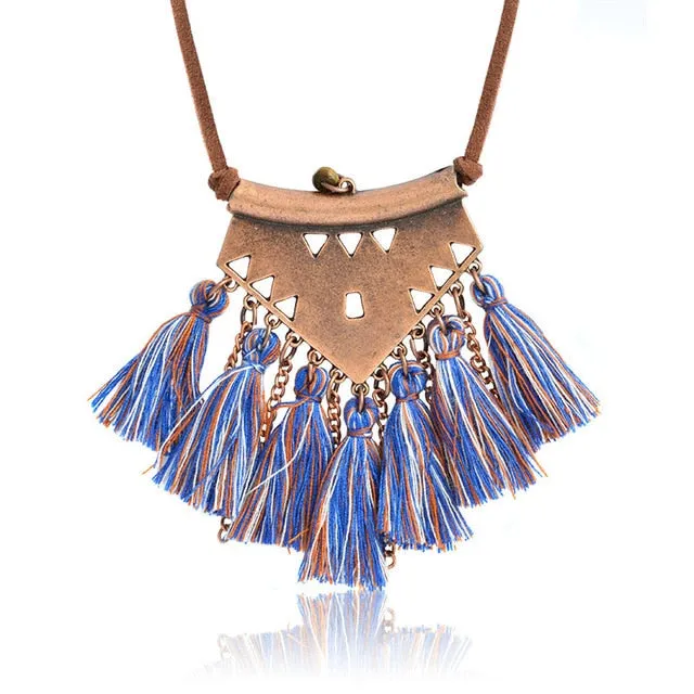 Tribal Tassel Boho Necklace