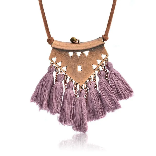 Tribal Tassel Boho Necklace