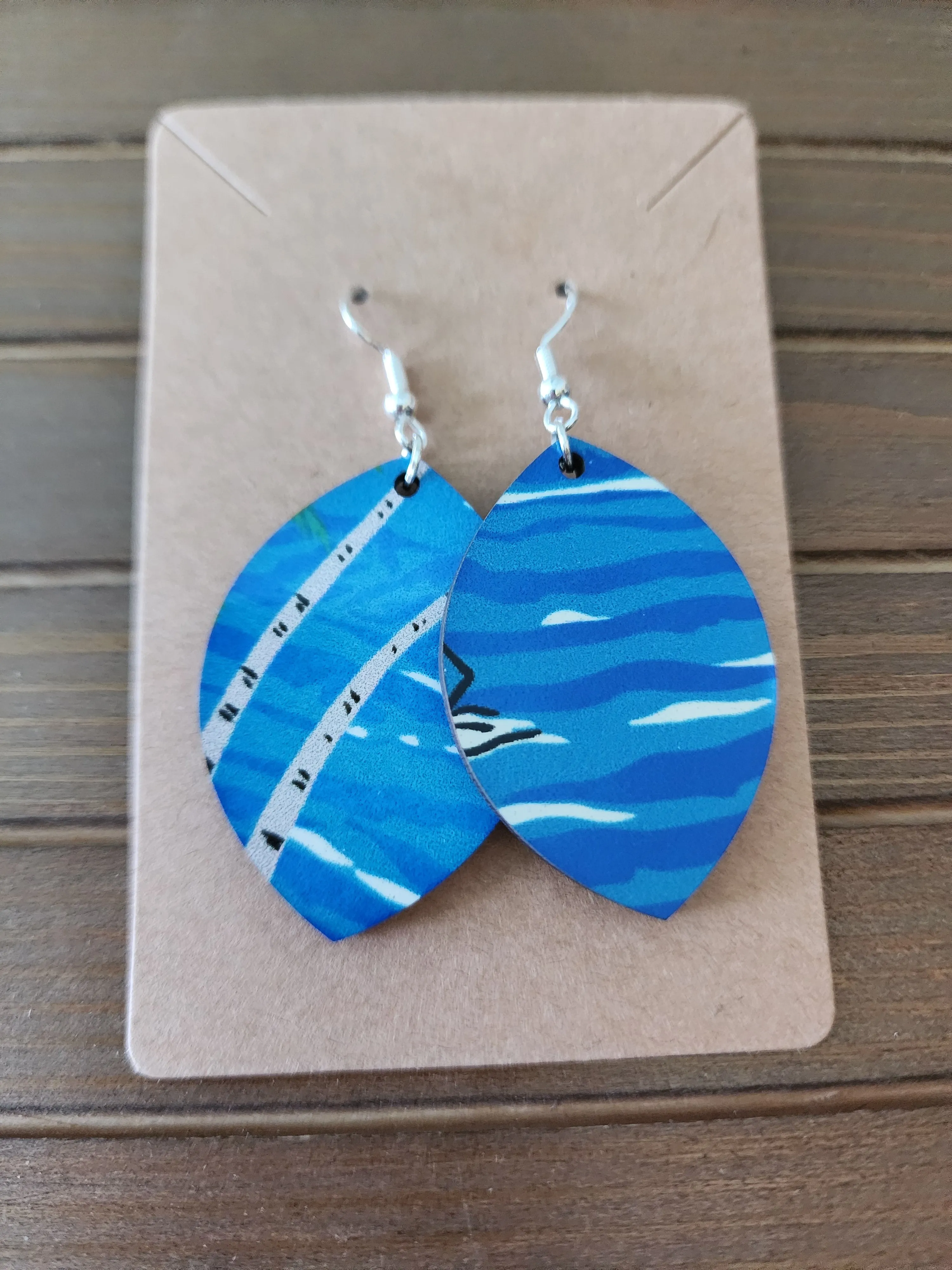 Tropical "football" shaped earrings