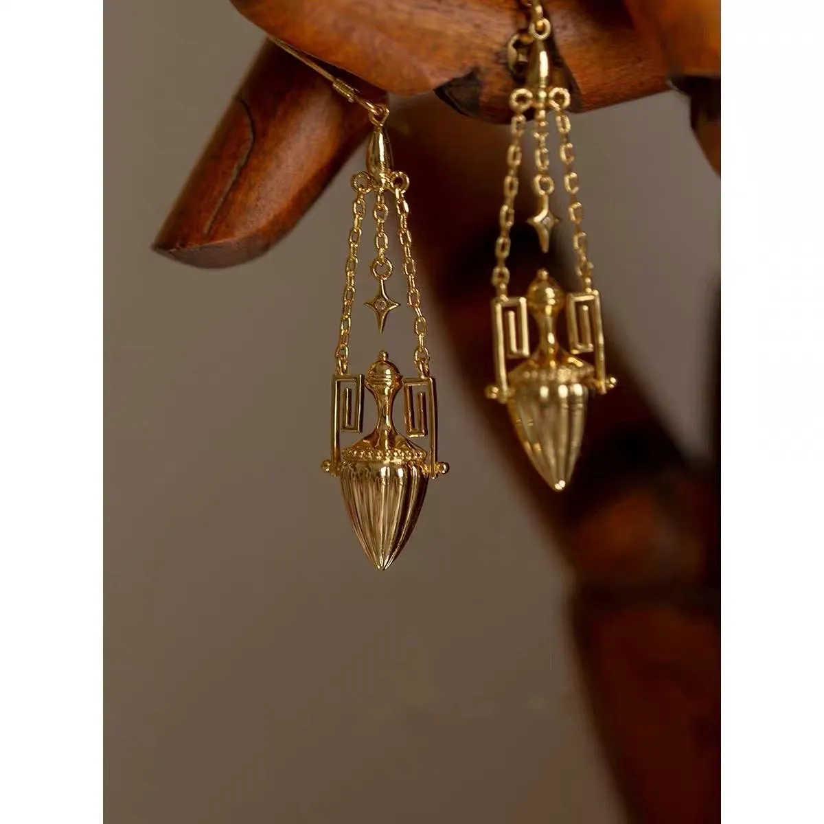 Turkish Gold Bottle Boho Earrings