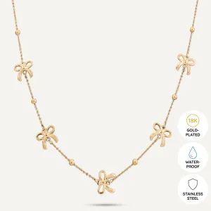 Vibes | Sweet Charm Bow Necklace | 18K Gold-Plated