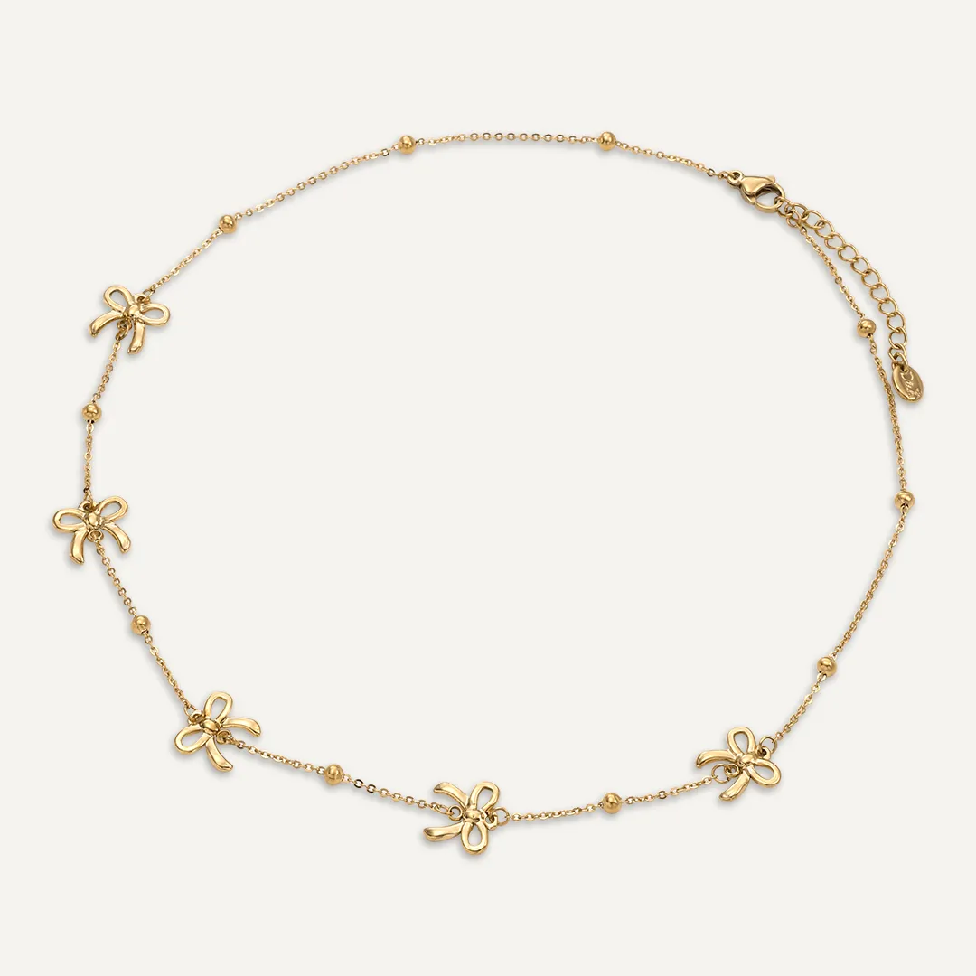 Vibes | Sweet Charm Bow Necklace | 18K Gold-Plated