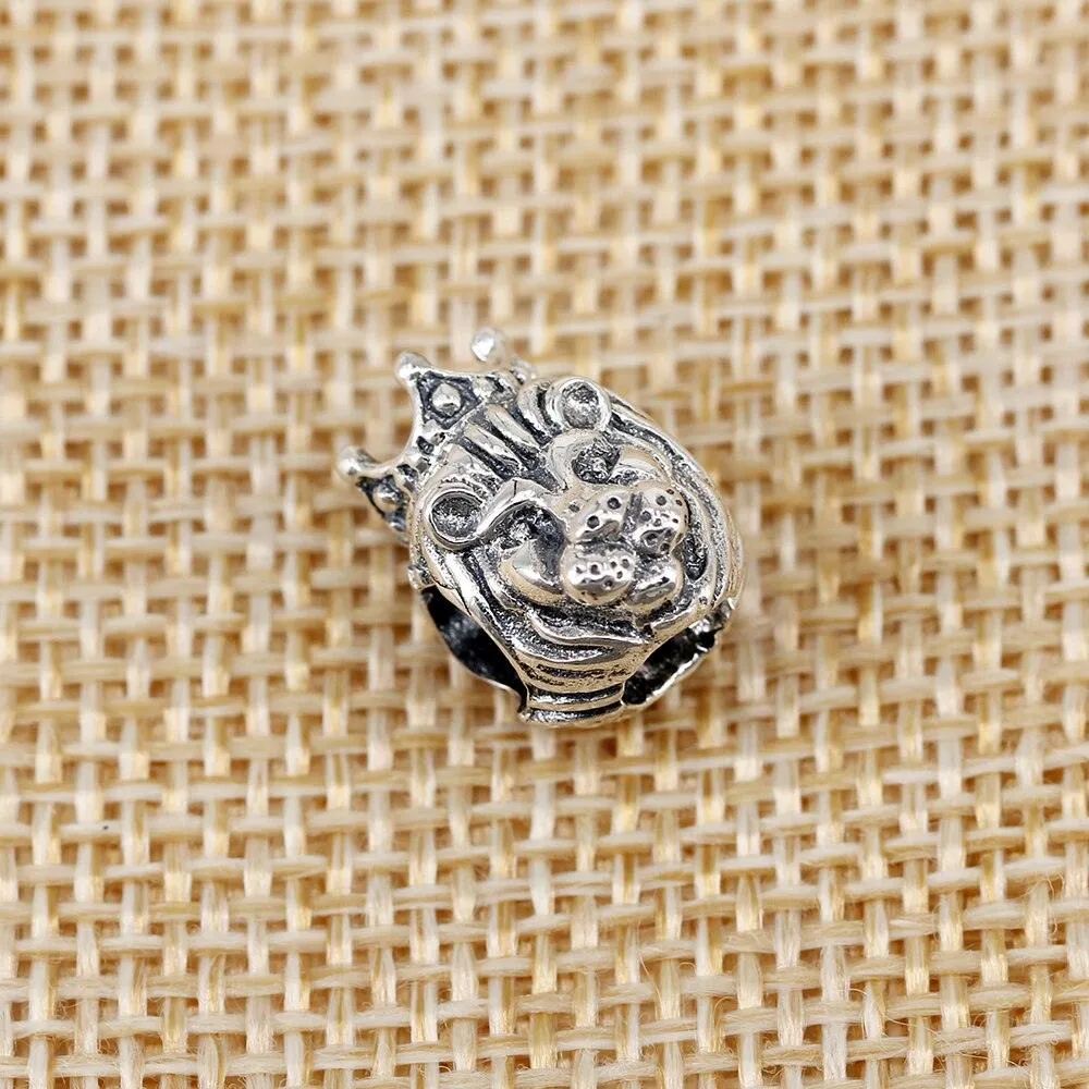 Vintage Lion with Crown Bead Charm