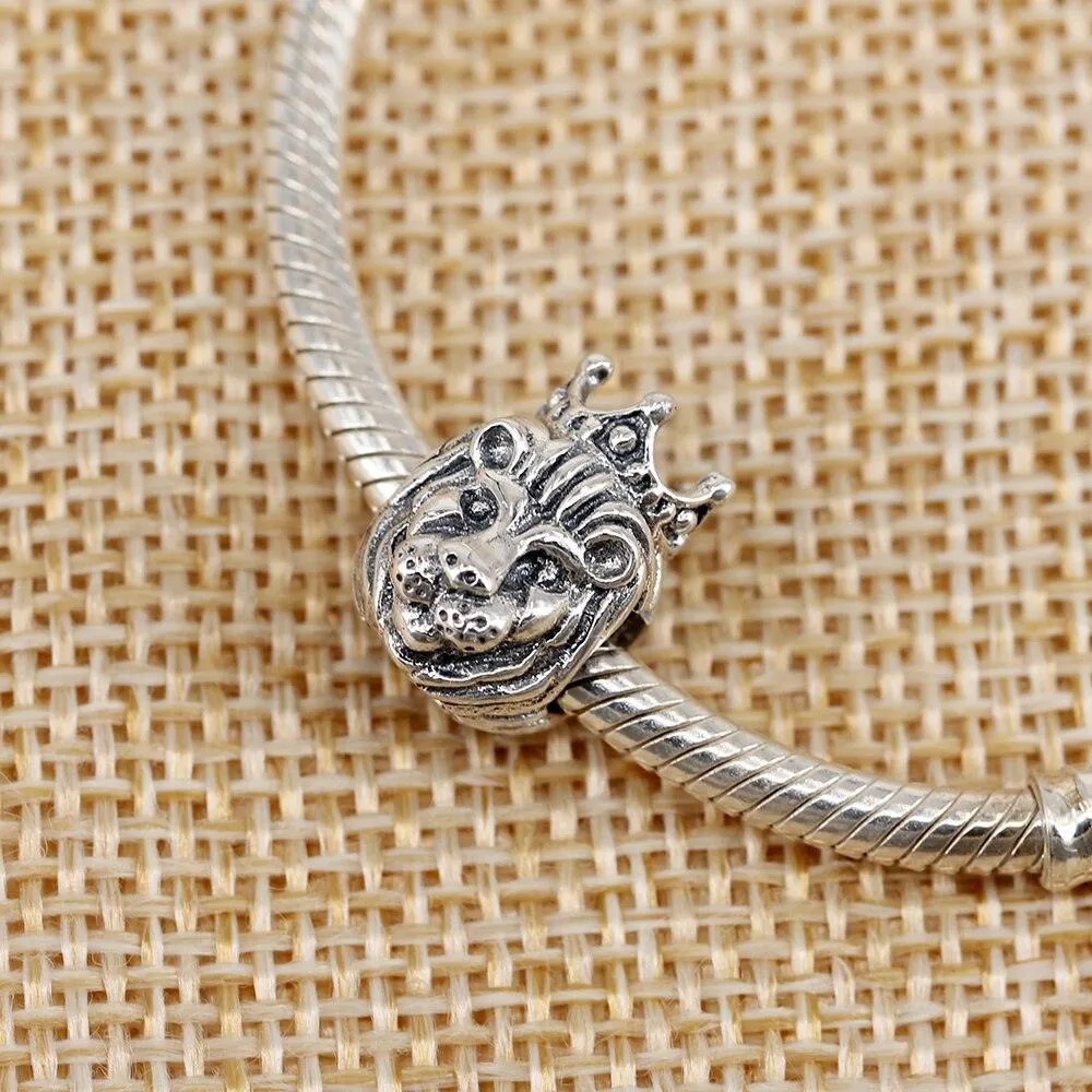 Vintage Lion with Crown Bead Charm