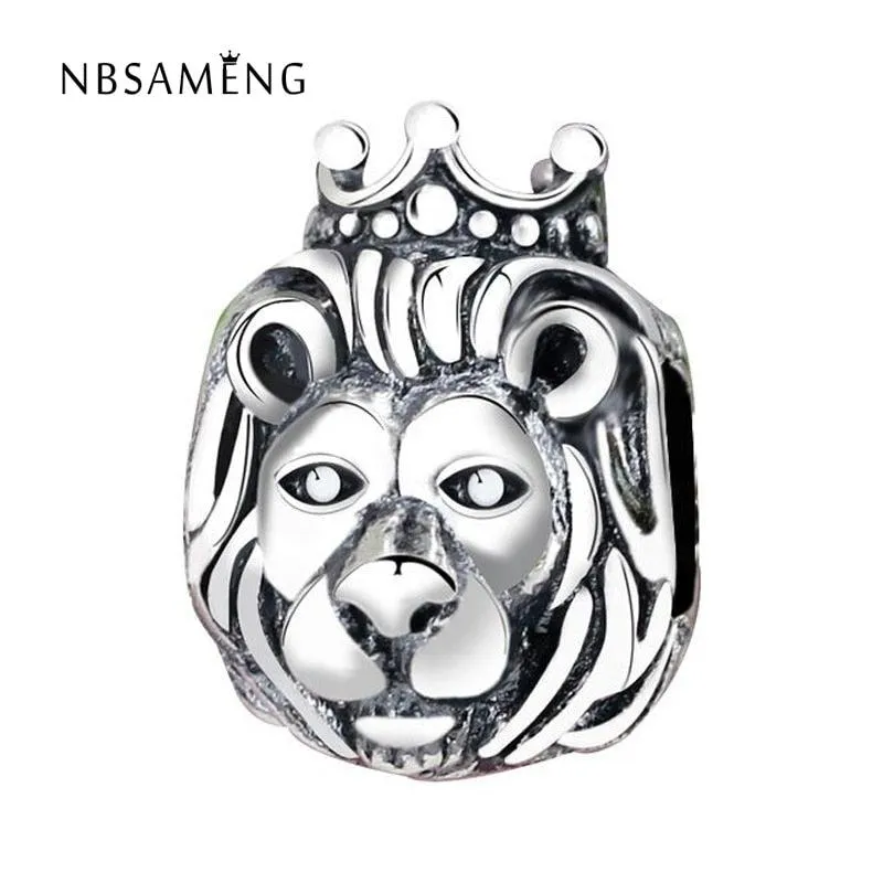 Vintage Lion with Crown Bead Charm