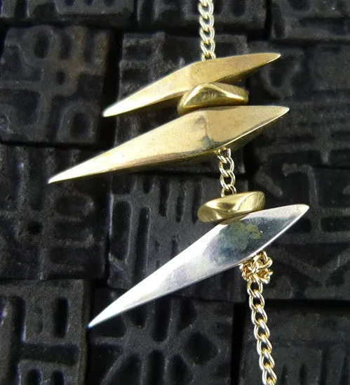 Wendy Nichol Sterling SIlver and Brass Sun Spike Necklace