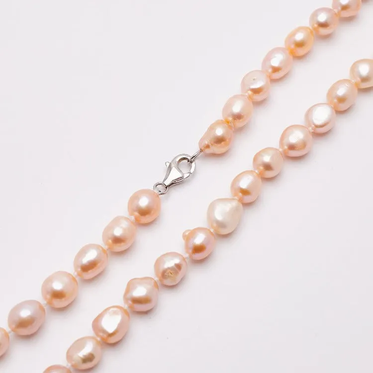 Women's Pearl Necklace Bracelet and Earrings Set Colour Choice: Pink/White/Black/Grey