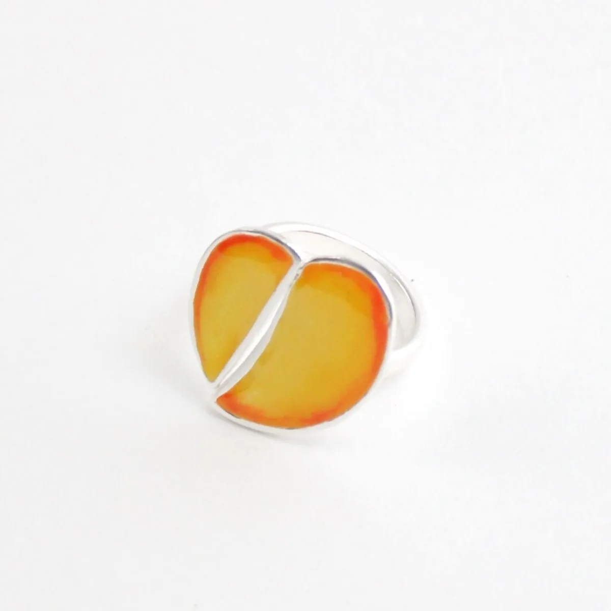 Yellow & Orange Heart Lea Ring