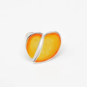 Yellow & Orange Heart Lea Ring