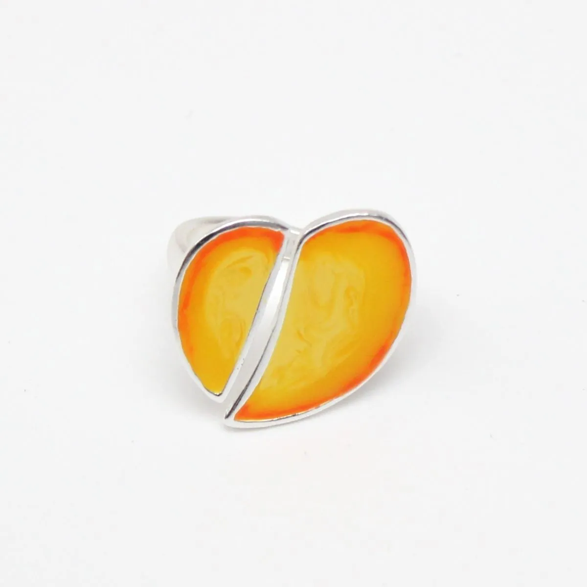 Yellow & Orange Heart Lea Ring