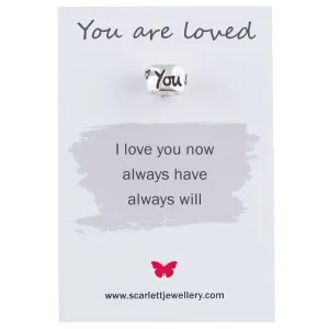 You Are Loved Silver Mojo Charm Bead